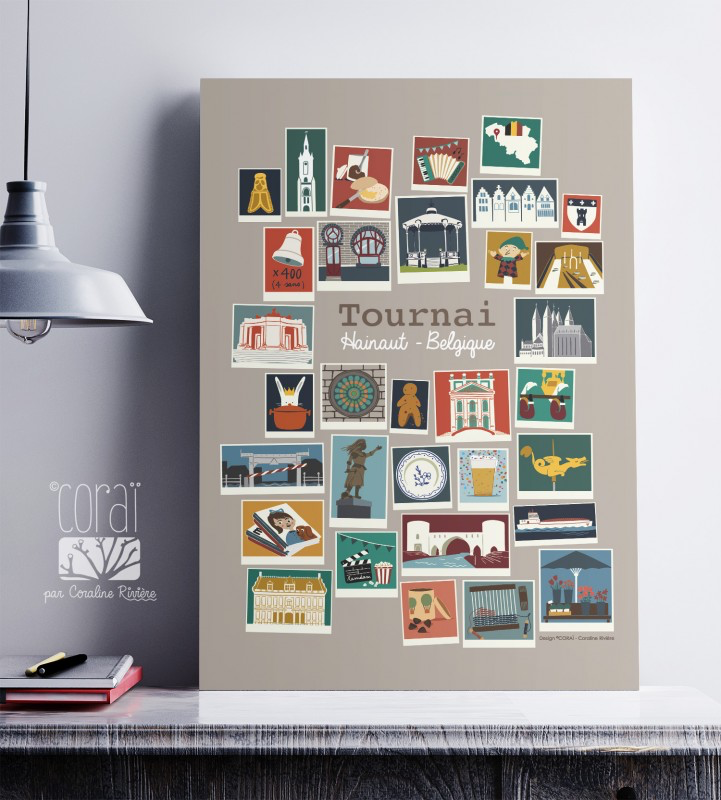 Affiche folklore Tournai et coutumes