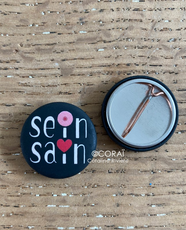 badge octobre rose sein sain