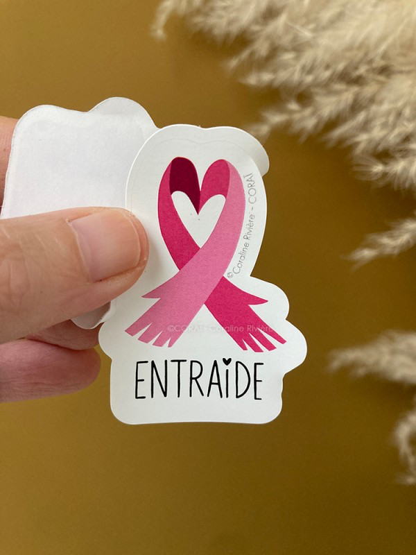 sticker entraide octobre rose