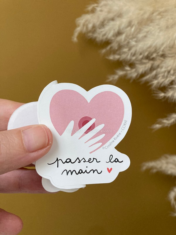 sticker entraide cancer du sein passer la main