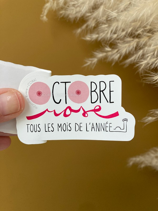 sticker octobre rose tous les mois de l'année