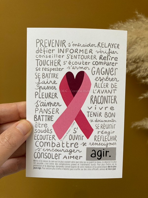 carte postale entraide agir cancer du sein
