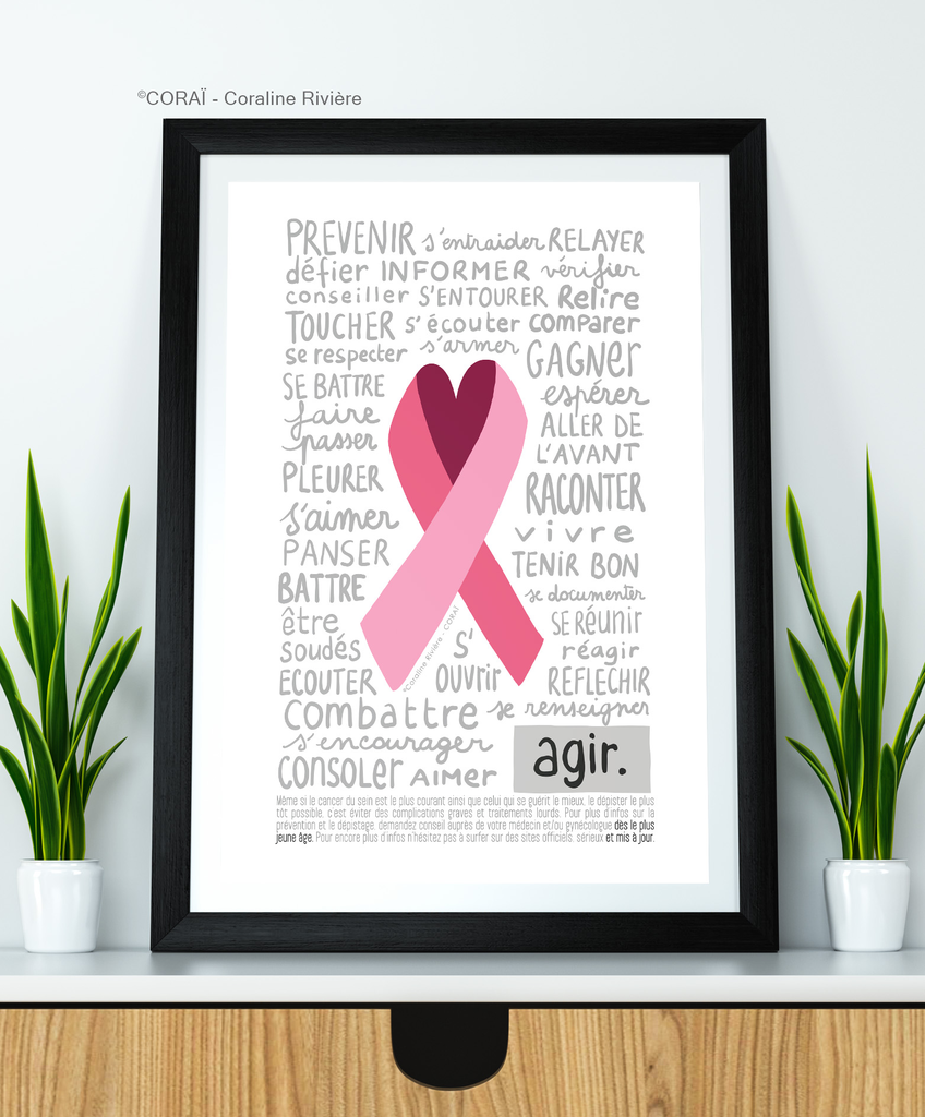 Affiche agir contre le cancer du sein