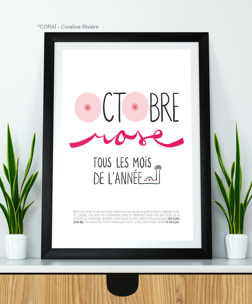 Affiche octobre rose tous les mois de l'année