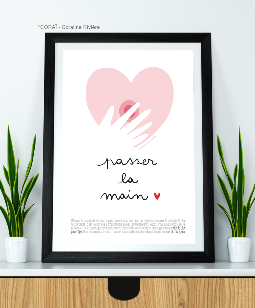 Affiche octobre rose passer la main