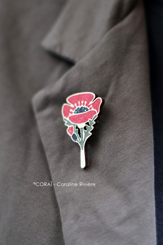 Broche coquelicot