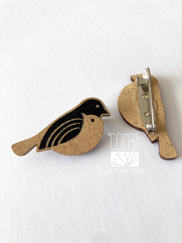 Broche couple d'oiseaux