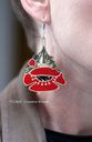 Grandes boucles d'oreilles rouge coquelicot